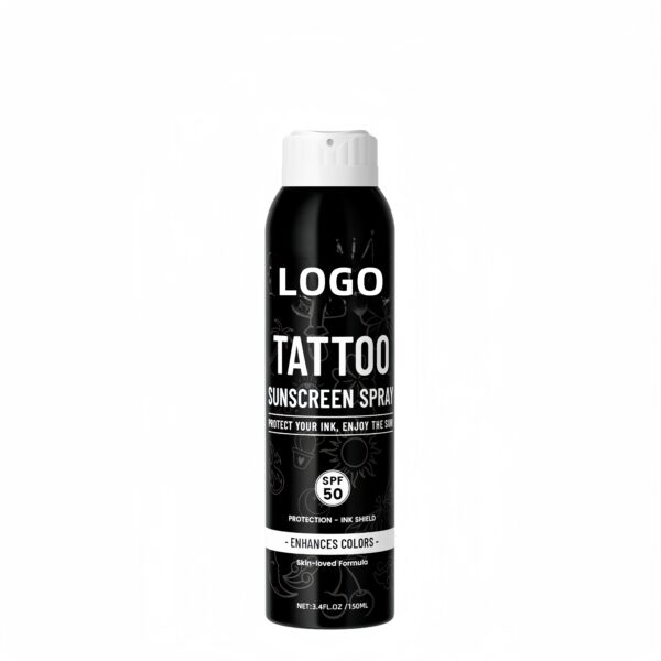 Tattoo Sunscreen Spray SPF 50, UVA/UVB Blocking, Dries Clear, Ozone Reef Friendly, Vegan